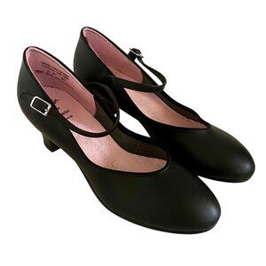 Capezio Black Character Theatre Shoes Size 8 Footlight 550 1.5" Heel Leather Sol